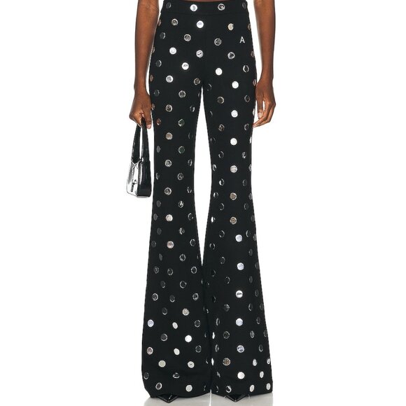 AREA Pants - NWT AREA Polka Dot Flare Pant in Black new fwrd metallic
